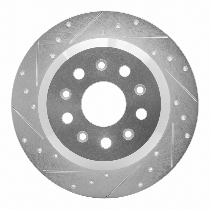 Jeep Wrangler Brake Rotor (1) - Rear Left - R1 Concepts - Drilled & Slotted - Silver - `18-`25